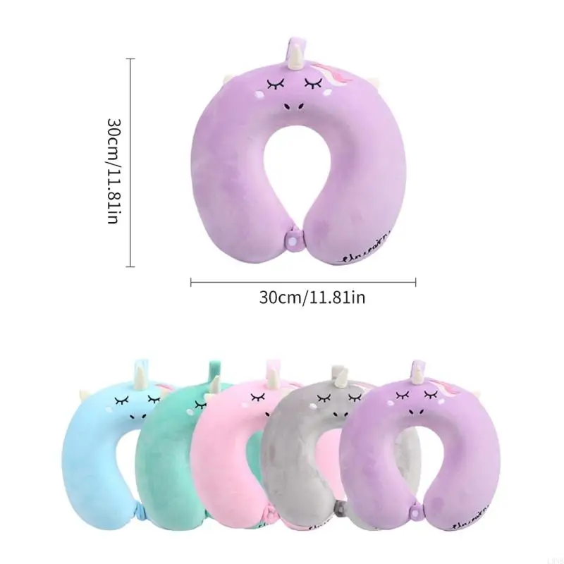 L9NB Travel Neck Pillow and Unicorns Eye Mask Set UShaped Office Traveling Rest Soft Cushion for Women Men Kids Health Care 6