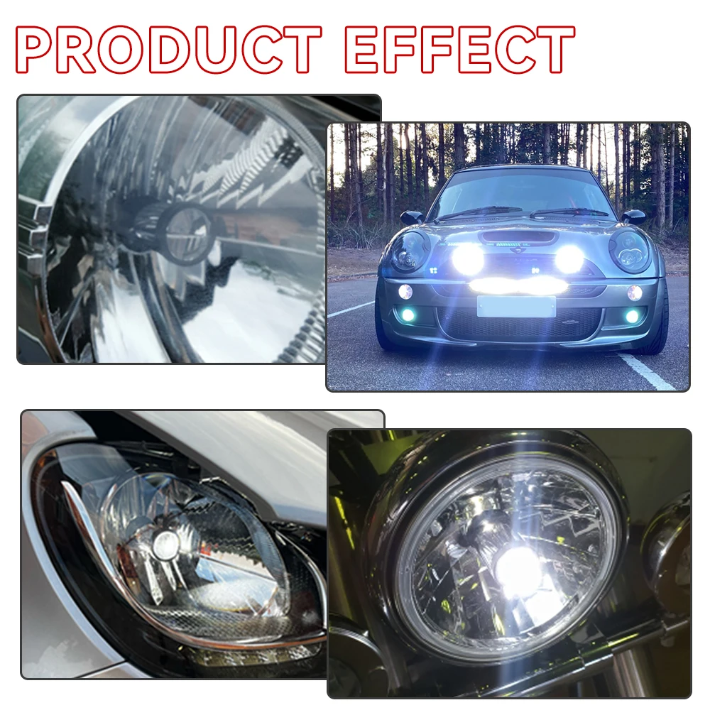 Enhanced LED Projector Headlight with Fan Cooling - 90W Hi-Lo Beam Bulb, 12V