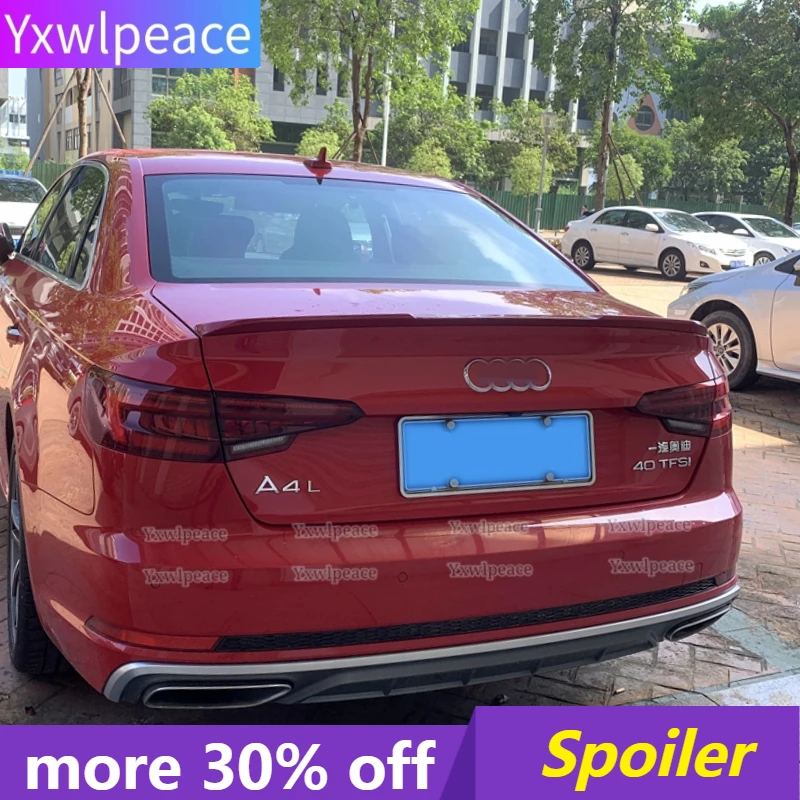 

For Audi A4 B9 2017 2018 2019 2020 2021 22 Spoiler ABS Plastic Unpainted Color Rear Trunk Lip Spoiler Wing Car Accessories