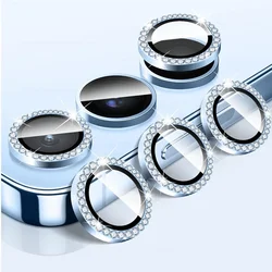 Diamond Camera Lens Protector with Shiny Tempered Glass and Alloy Metal Ring - A06 4G (BLUE - 06)