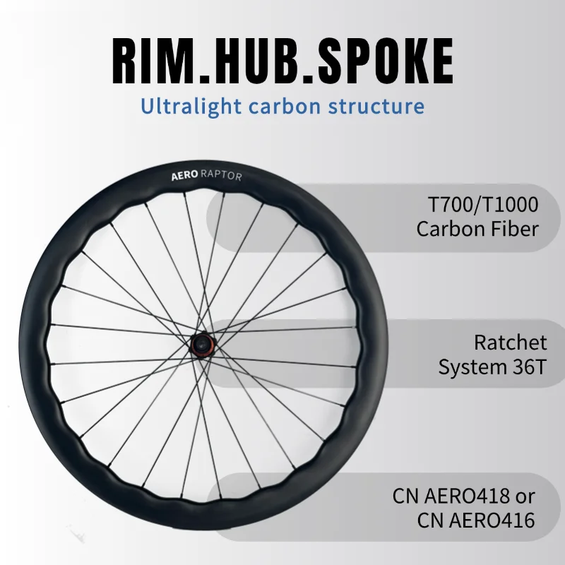 DAO50 WAVE 700c Carbon Wheelset Tubeless 36T Ratchet Hub Quality Bicycle Wave Rim AERO418 Spoke Center-Lock Disc Brake Wheels 3