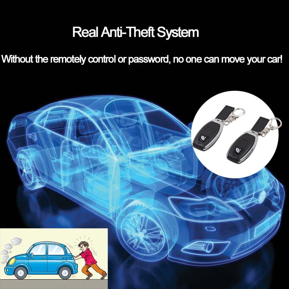 Vjoycar New Wireless Relay Immobilizer Car Lock Anti-theft Security System Electronic Concealed Burglar No Damage to Car Circuit