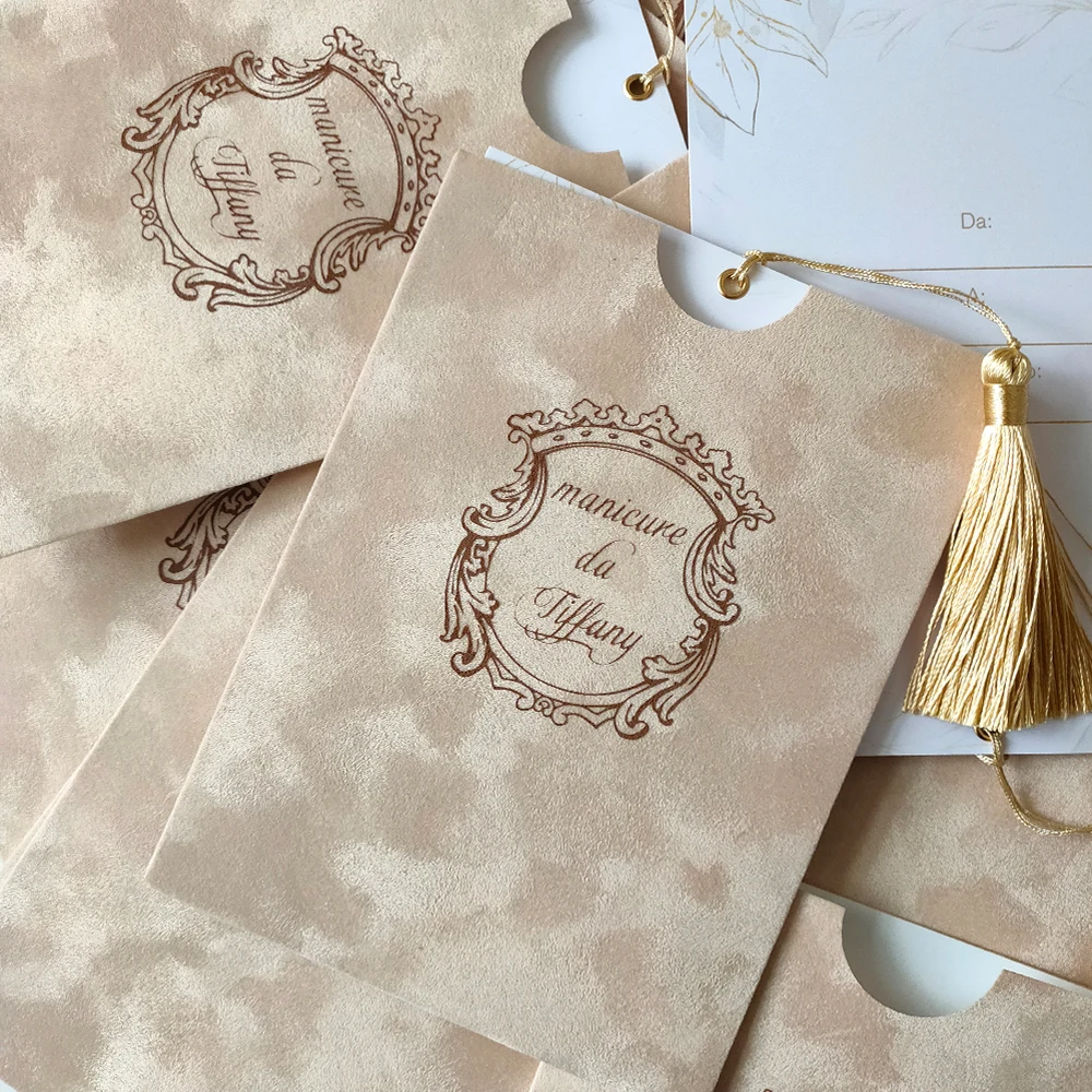 Personalized custom wedding invitation card Champagne velvet material custom logo business invitation card business cards,custom cards