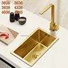 Kitchen Household Sink Gold Single Small 304 Stainless Steel Kitchen Sinks Wash Basin Double Kitchen  Accessories Sinks 2