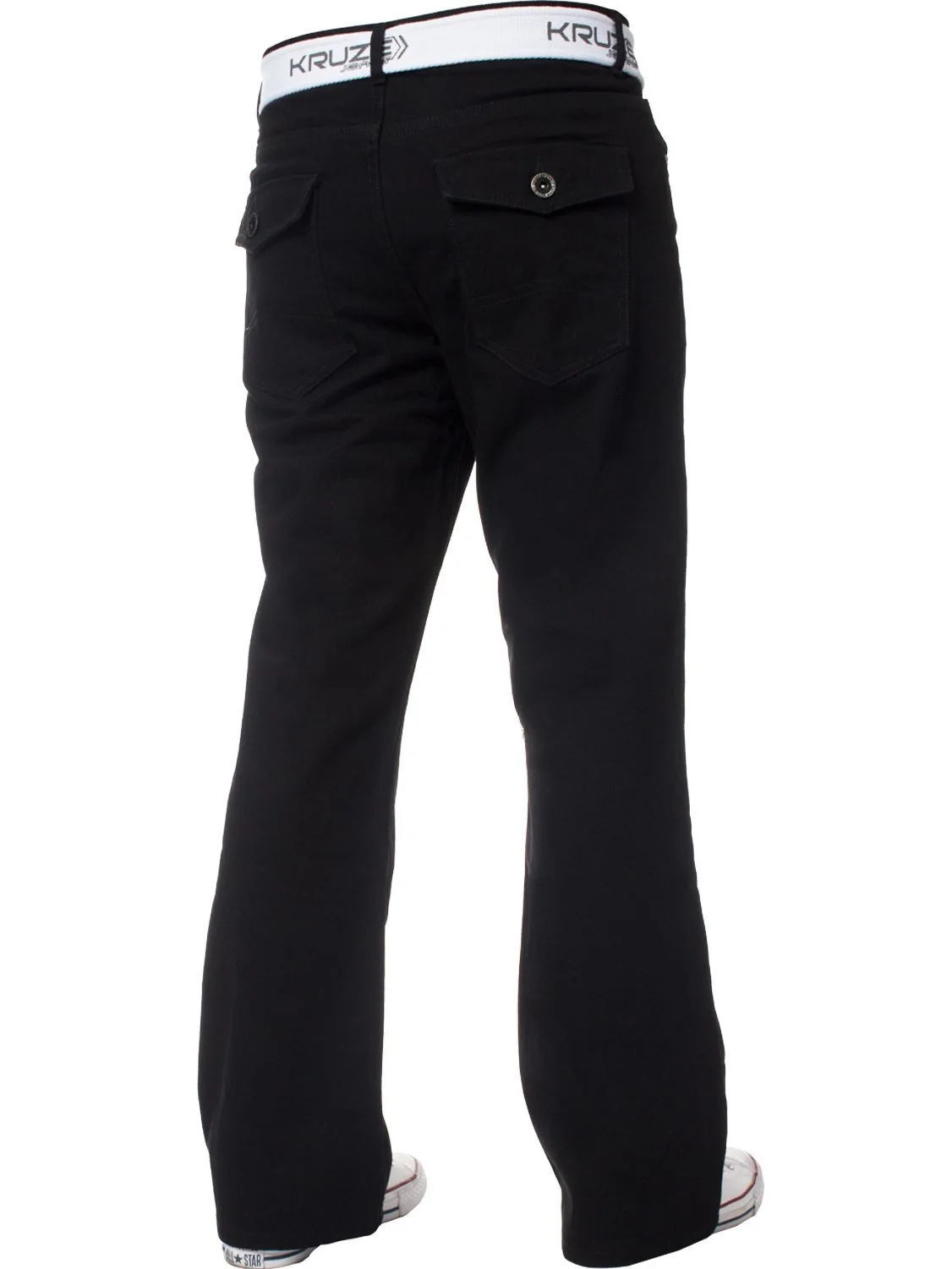 Kruze Denim New Mens Bootcut Jeans Wide 
