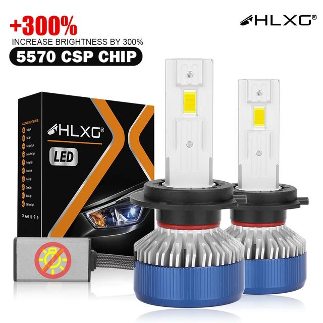 HLXG Mini Canbus lampada H4 H7 LED Car Headlight 200000LM 6000K 8000K Lamp  H1 9005 HB3 9006 HB4 H8 H9 H11 fog lights auto Bulbs