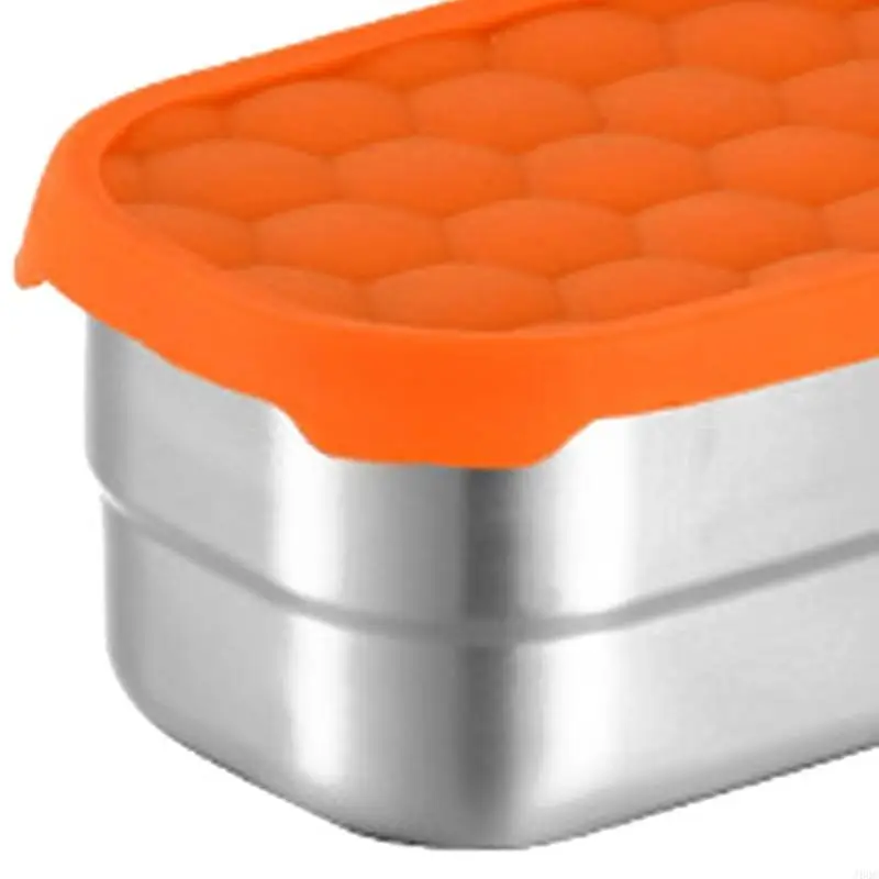 J60C 3 Pieces Stainless Steel Lunch Container Child Friendly Stainless Steel Lunch Box with Lid For Or Snacks
