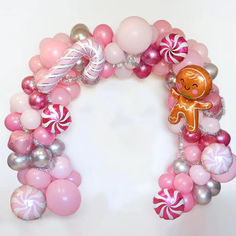 

Pink Balloon Arch Garland Kit Christmas Party Decorations Winter Girl Birthday Balloons Pink Xmas Decor Baby Shower Backdrop