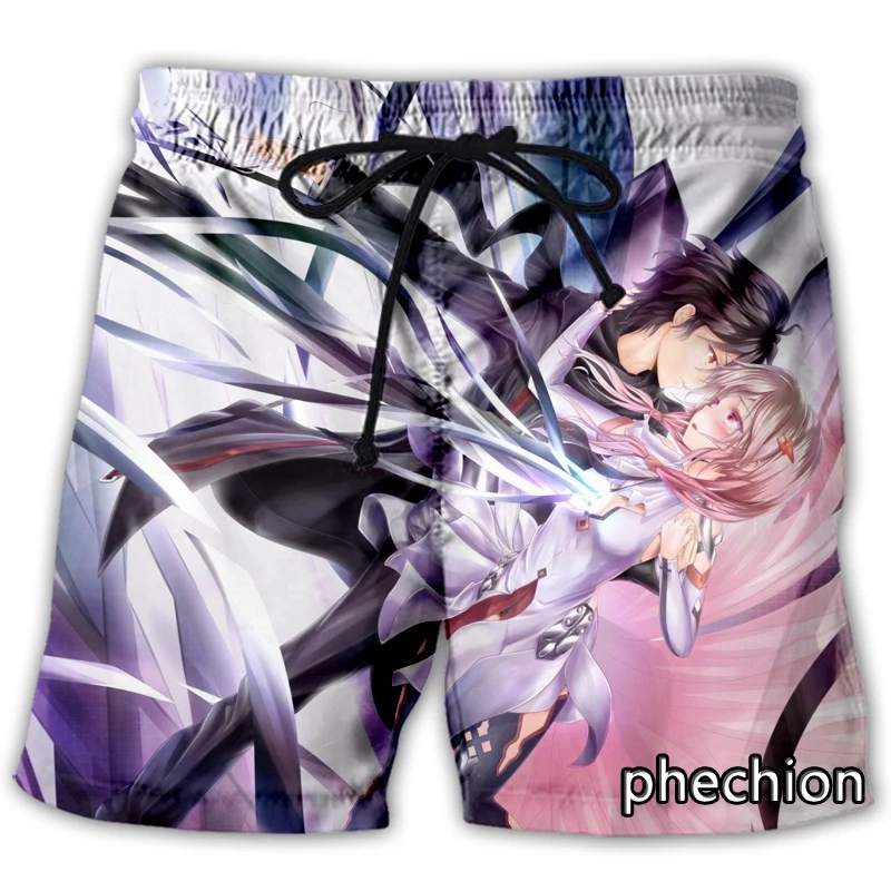 mens casual summer shorts phechion New Men/Women Anime Guilty Crown 3D Printed Casual Shorts Fashion Streetwear Men Loose Sporting Shorts A75 black casual shorts Casual Shorts