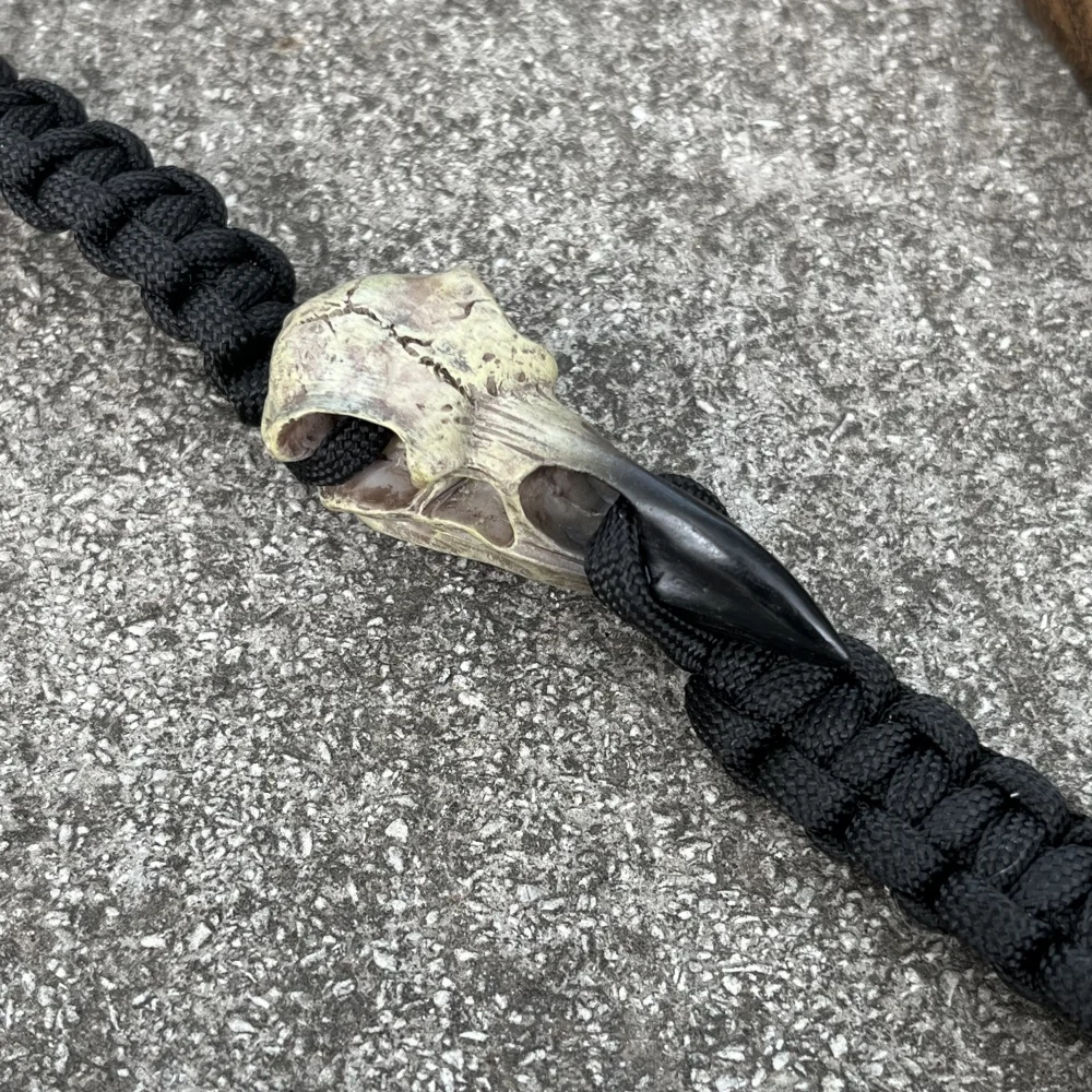 Nostalgia Punk Rock Odin Raven Skull Resin Jewelry Viking Bracelet Runic Rune Bead Paracord Crow Skeleton Bangle Accessories