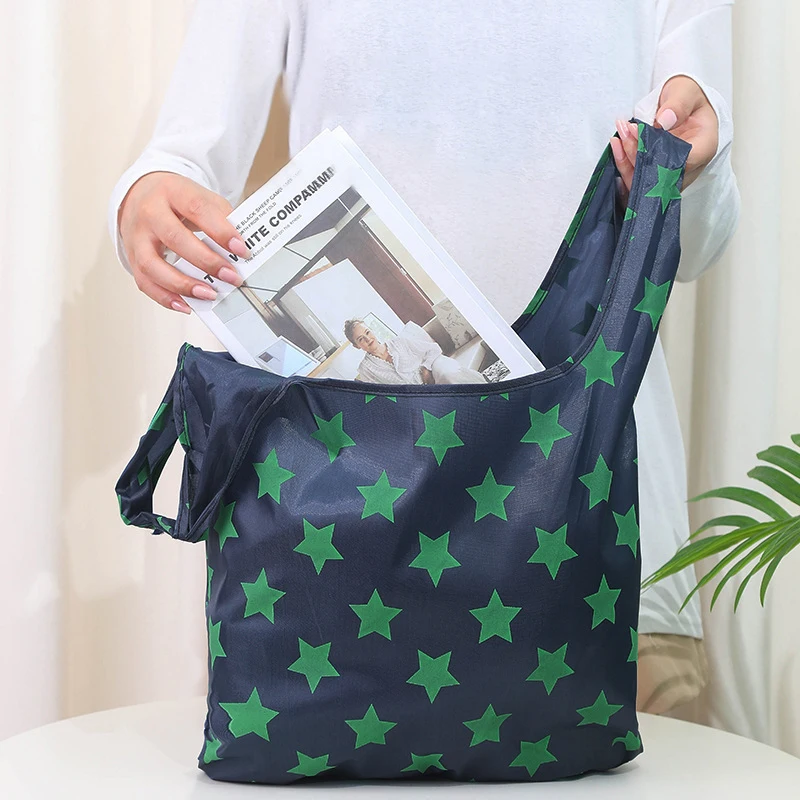 

Folding Shopping Bag Reusable Eco-Friendly Shoulder Bags Portable Market Handbag Travel Grocery Pocket Tote Bag