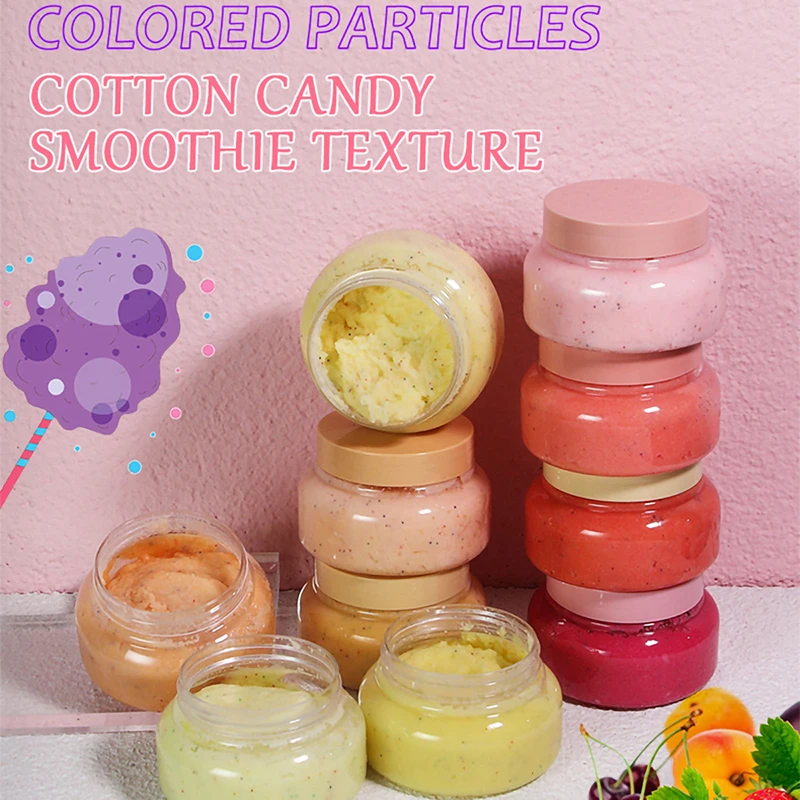 Cotton Candy Fruit Scrub, Scrub Bath Salt, Soften Exfoliation, Cleanse Body, Exfoliate, Fruity Scent, Hydrate & Moisturize 2