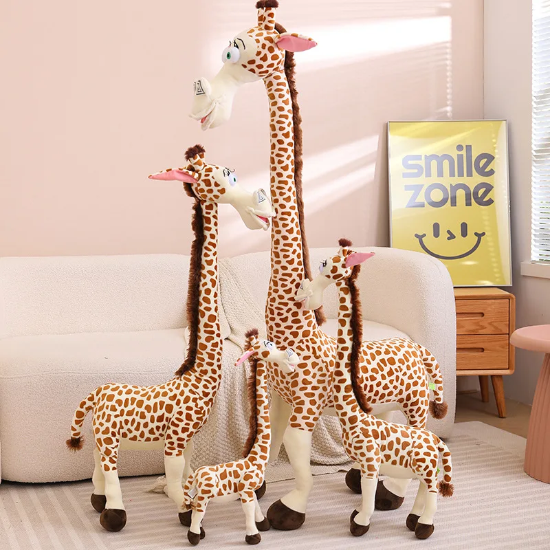 60/80CM Simulation Cartoon Giraffe Plush Toys Cute Stuffed Wild Animal Doll cute Giraffe Photography props Home Decoration Gifts soft peach hat cartoon plush headcover photography props photorealistic props cartoon headcover