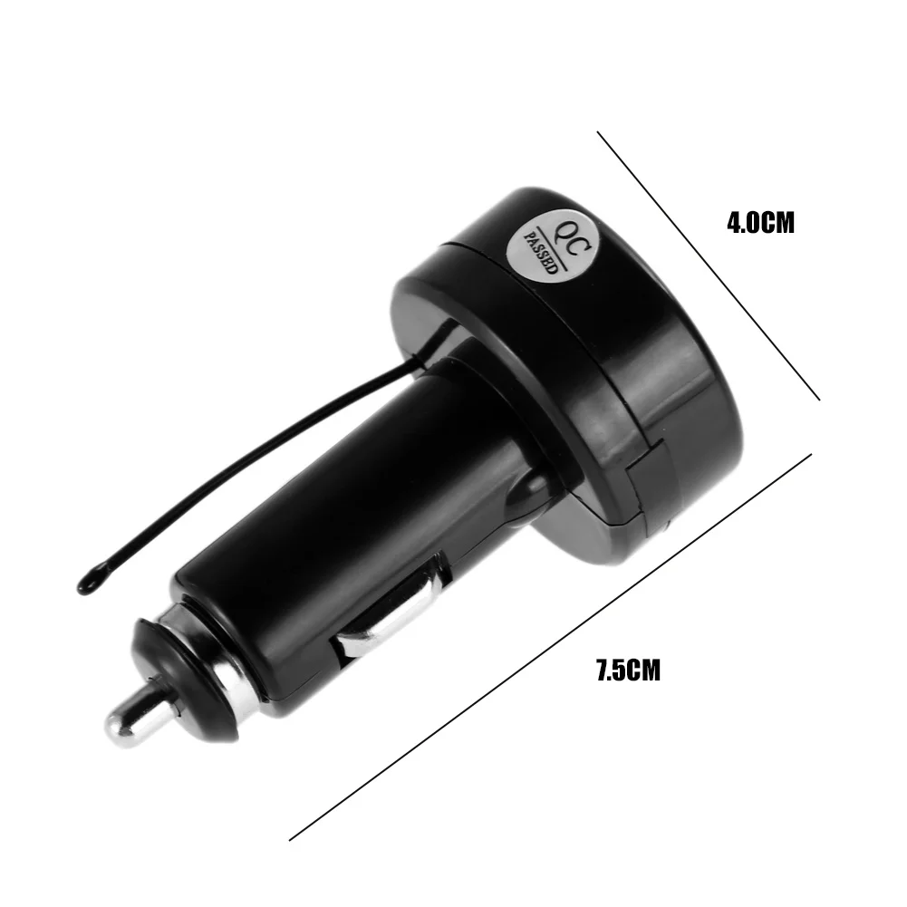 Universal Dual USB Car Charger with Digital Voltmeter & Thermometer - 2-in-1 Battery Monitor