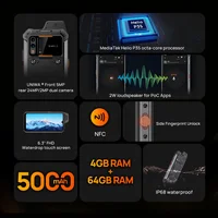 UNIWA W888 ATEX Explosion IP68 Rugged Andriod 11 Smartphone Octa Core 4GB+64GB 6.3Inch HD/FHD Screen 4G Mobile Phone 5000mAh NFC 2
