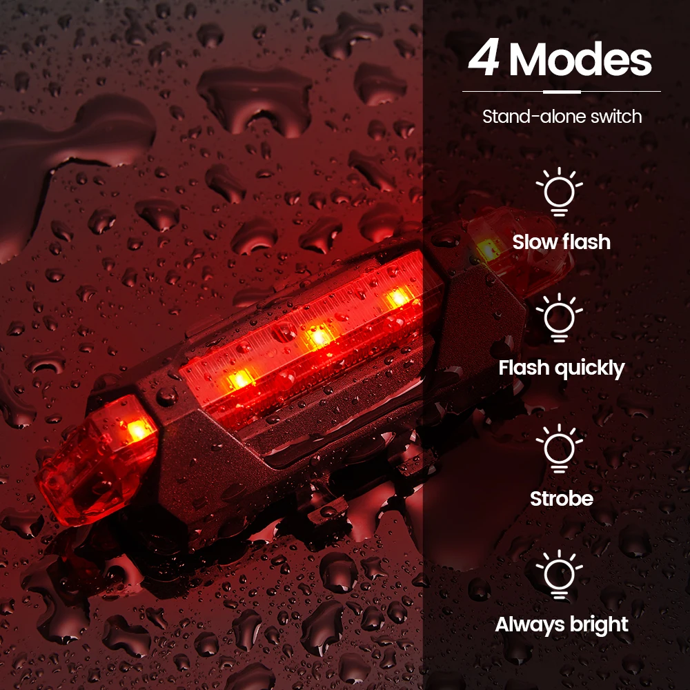 USB Rechargeable Bike Light MTB Bicycle Front Back Rear Taillight Cycling Safety Warning Light Waterproof Bicycle Lamp Flashligh
