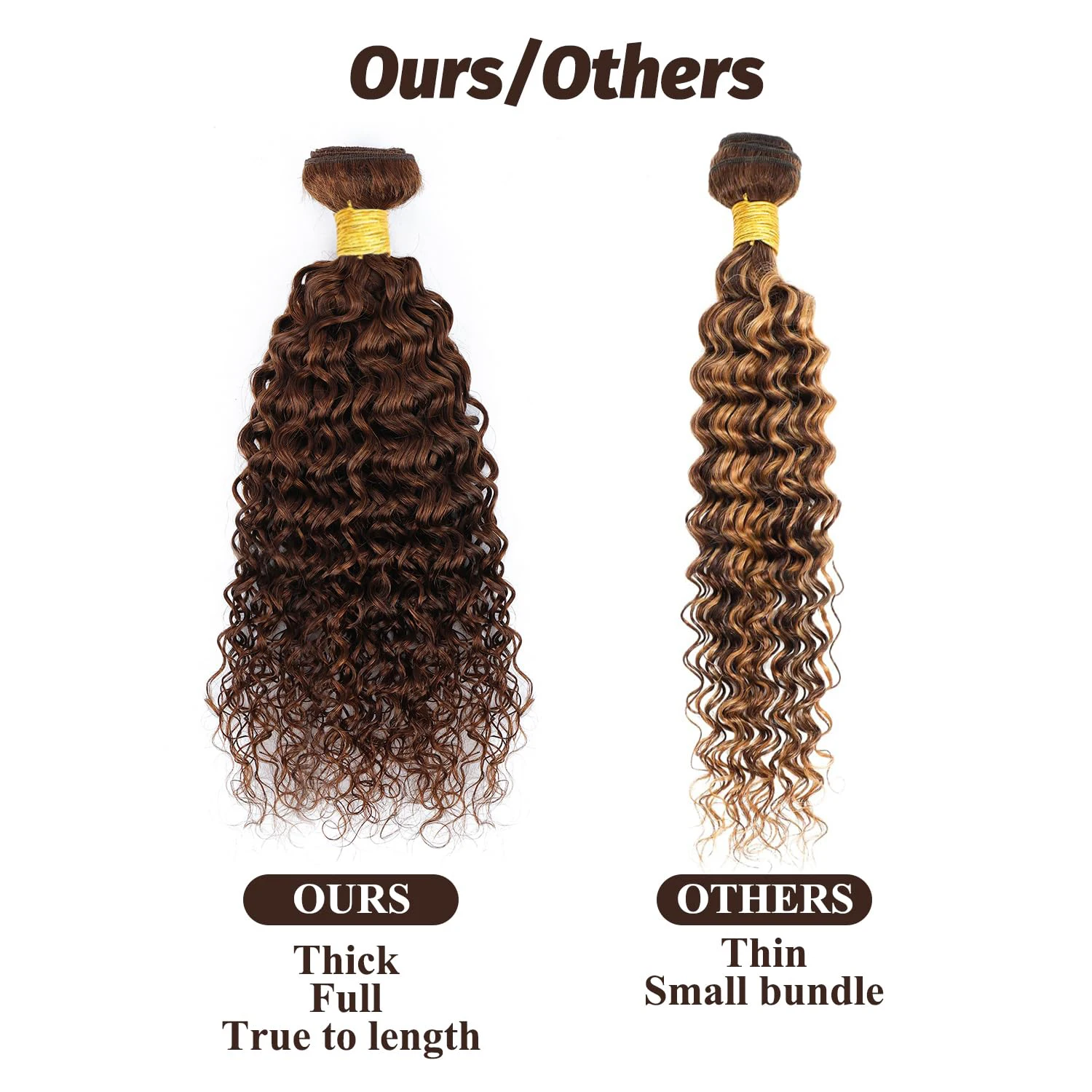 Chocolate Brown Deep Wave Human Hair Bundles Brazilian Hair Extensions 26 28 30 Inch 4# Water Wave Hair Bundles For Women 5
