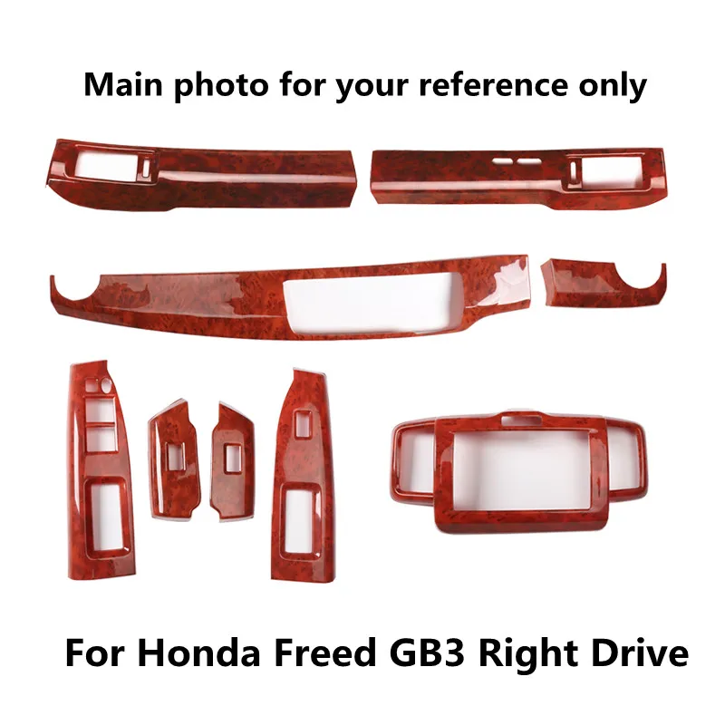 

Wood Grain Car Interior Styling Dash Outlet Center Console Gear Panel Sticker Cover for Honda Freed GB3 Right Hand Drive