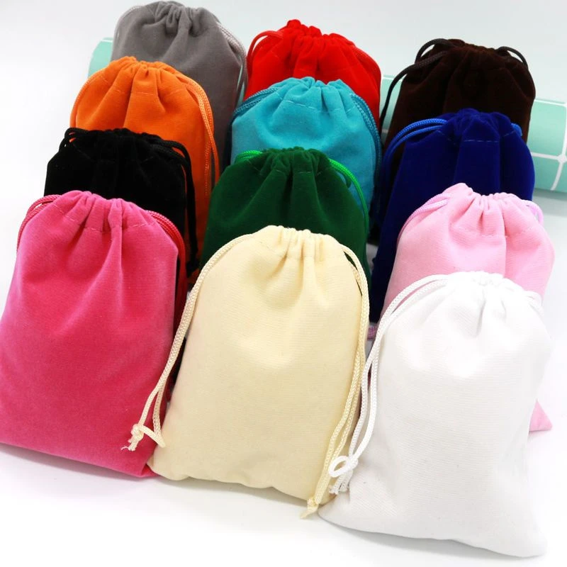 10/50pcs 5x7 7x9 8x10 9x12cm Velvet Bag Drawstrings Pouches Small Size