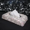 Luxury Car Tissue Box Pearls Diamond Seat Type Tissue Holder Sparkling Napkin Holder Bling Paper Cover Case  거실 수납장  블랙박스 3
