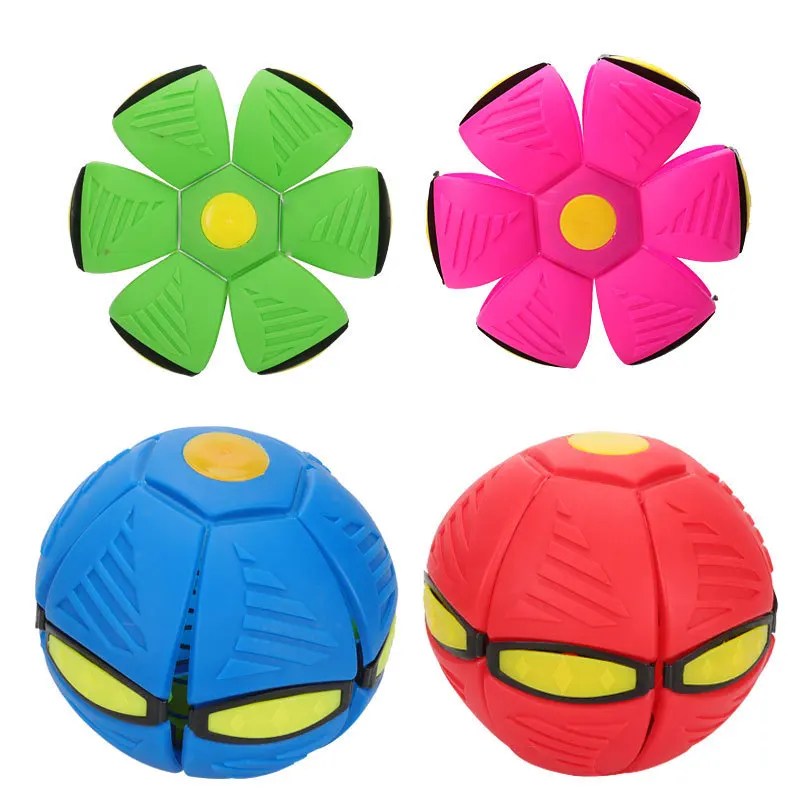 Outdoor Parent-child Game Flying Saucer Morphing Ball Stepping Ball Light Bouncing Ball Elastic Flying Saucer Children\'s Toys