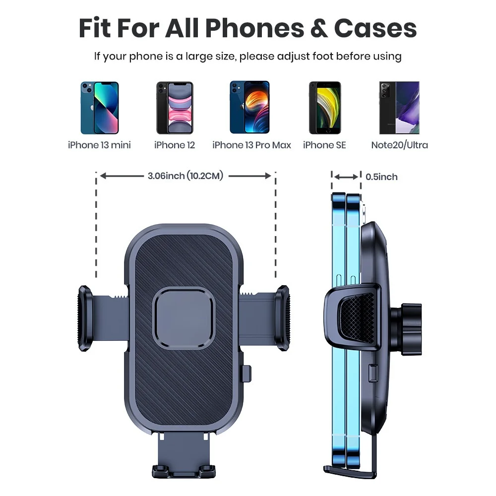 Universal Car Phone Holder with Dashboard Storage Rack