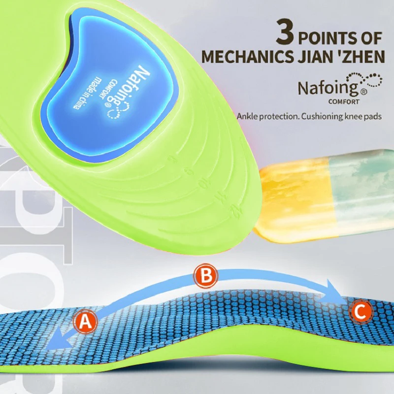 Orthopedic Insoles for Feet Sport Shock-absorbing Insole for Shoes Arch Support Plantar Fasciitis Templates Pads Men Women Sole 5