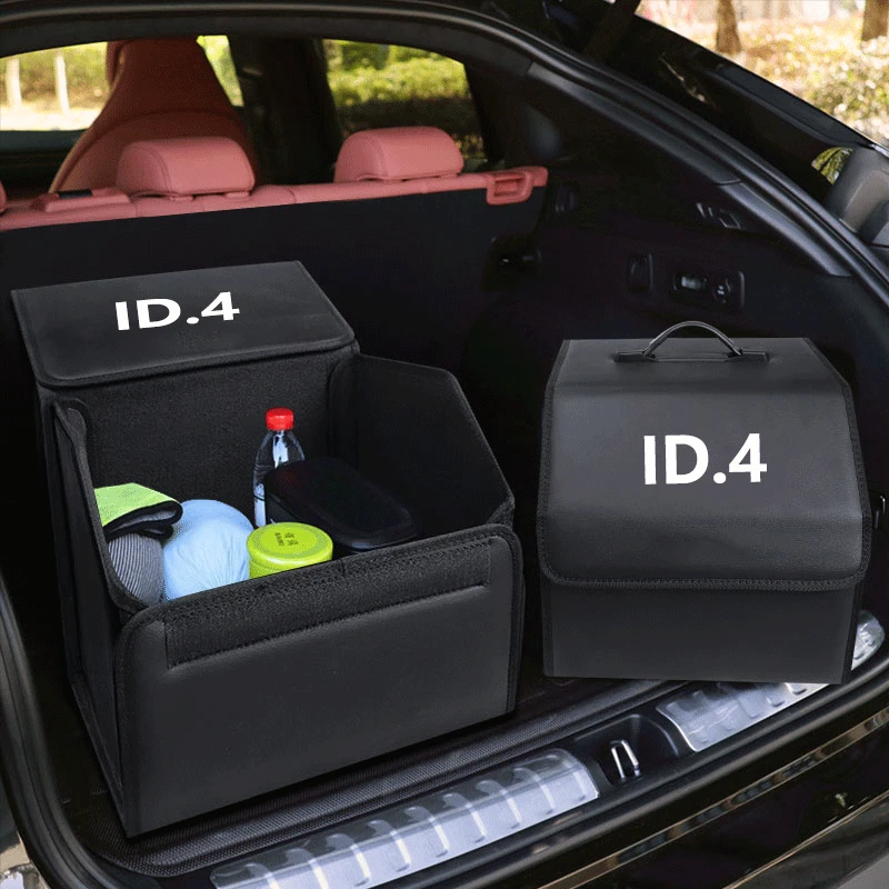 Car Foldable Storage Box Trip Leather Organizer Bag For Volkswagen Vw Id.4 Id4 Id 4 Crozz