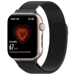 Magnetic Stainless Steel Milanese Loop Strap - Premium Replacement Bracelet for Honor Watch 5 (Black)
