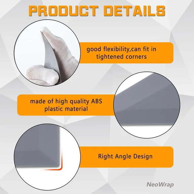 5Pcs Window Tint Squeegee Triangle Contour Corner Squeegee Card Scraper Vinyl Wrap Tool for Car Wrapping Window Film Install 2
