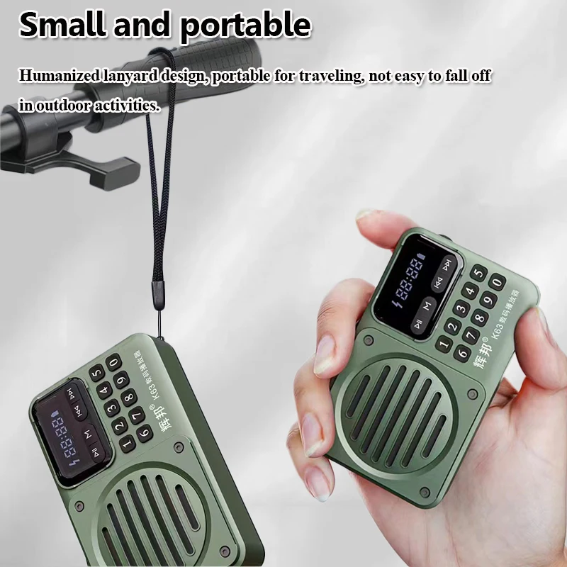 Mini Portable FM Radio High Sensitivity Radios Receiver Wireless Bluetooth Speaker Music Player Support TF Card USB Headset Play
