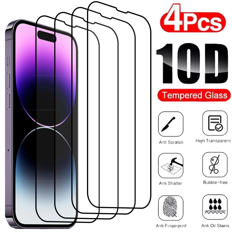 4PcsProtectiveTemperedGlassForiPhone111213ProMaxScreen