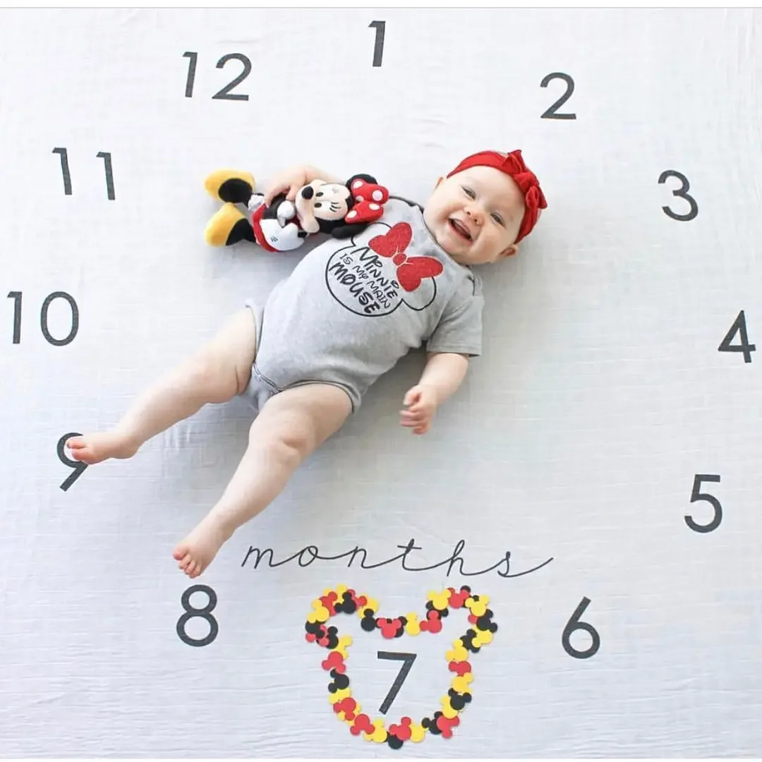 Newborn Baby Milestone Blankets Monthly Photography Blanket Infant Baby Milestone Blanket Photo Photography 3