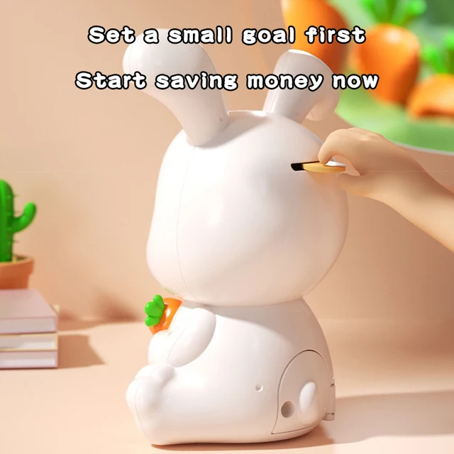 Rabbit Magic! Cute Rabbit Piggy Bank Cartoon Creative Anti-Fall Large-Capacity Piggy Bank Male and Female Baby Birthday Gifts That They Can Like Holiday and Birthday Gifts 5