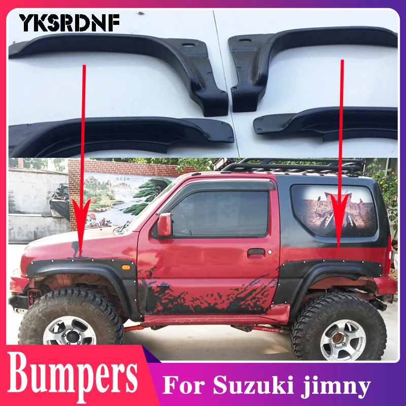 4Pcs Car Styling Matte Black Wheel Eyebrow Round Arc Fender Mud Flaps Mudguards Splash Guards For Suzuki Jimny 2007-2017