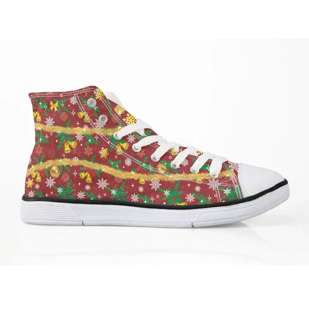 Woman Sneaker Free Custom Your Logo Image Brand Female Casual Vulcanize Zapatos High Top Shoes Size 35-45 Christmas Pictures