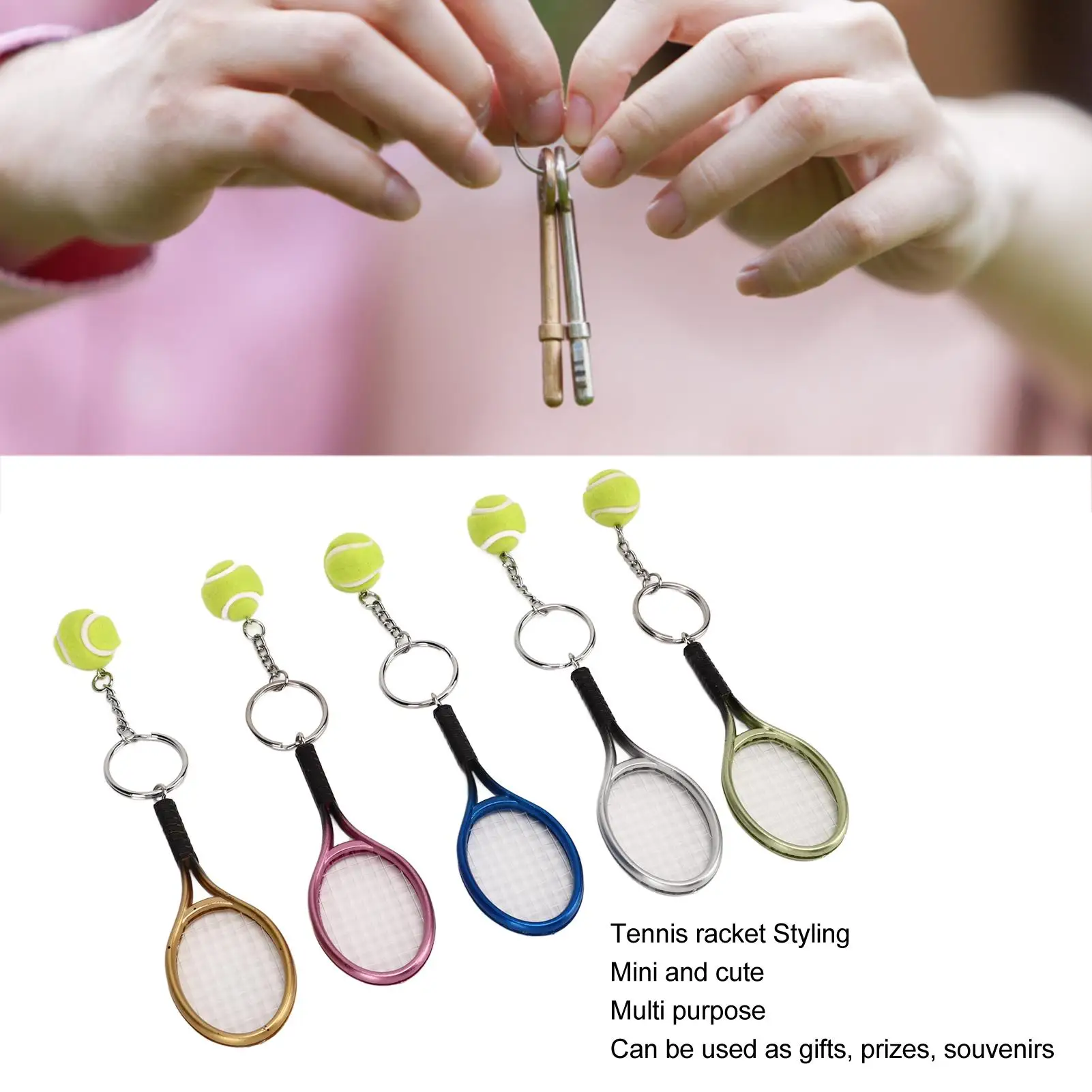 Tennis Ball Keychain with Tennis Racket Design Lightweight and Compact Perfect Gift Idea Durable and Functional