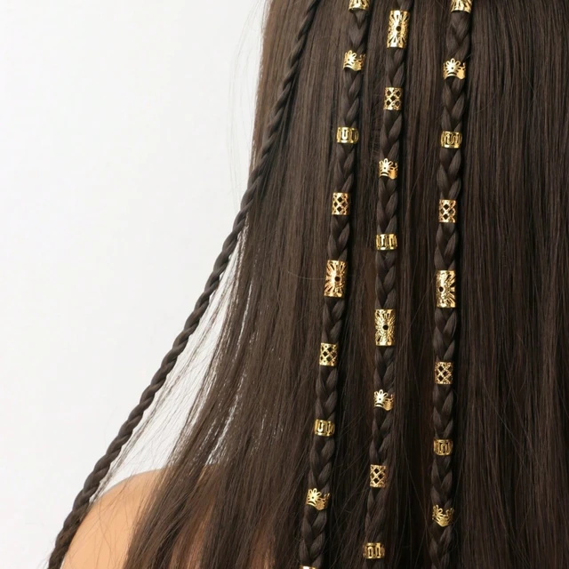 gold hair charms for braids Set Of Hair Charms For Braids Dreadlock Accessories Braid Jewelry
