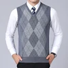 2025 New Fashion Brand Sweater For Mens Pullovers plaid Slim Fit Jumpers Knitred Vest Autumn Korean Style  Casual Men Clothes 4
