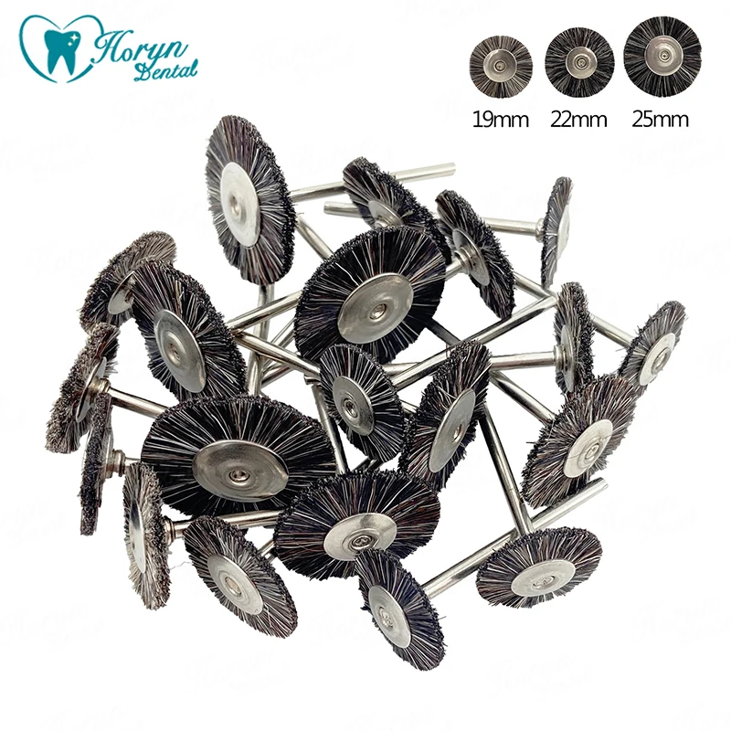 

10Pcs/Bag 2.35mm Polishing Brush Wheel Dental Laboratory Lab Materials Soft Grey Goat Hair Rotary Tools Low Speed HP Shank Buff