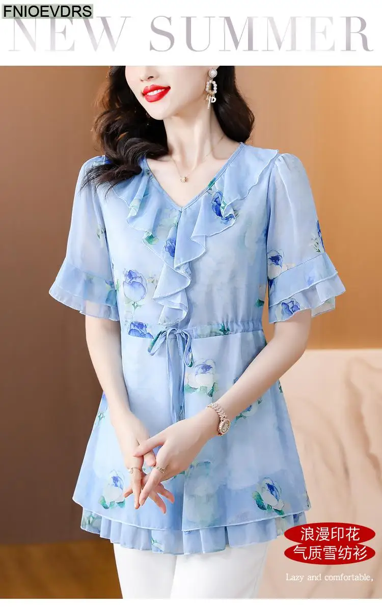 L-5XL Loose Clothes 2023 Women European Fashion Elegant Office Lady Work Ruffles Shirt Casual Tunic Peplum Tops And Blouses