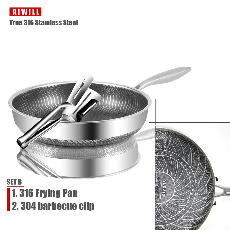 Premium Stainless Steel Nonstick Frying Pan