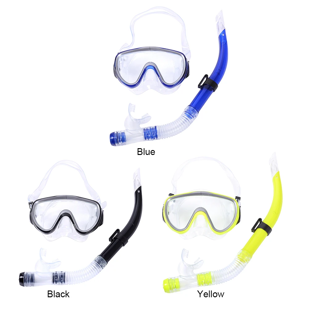 Diving Mask & Snorkel Set Adjustable Scuba Diving Mask No Leakage Diving Snorkel Tube Anti-Fog for Swimming Snorkeling