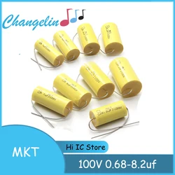 1Pcs Audiophiler Axial MKT 100V 0.68uF-8.2uF HIFI DIY Midrange Treble Capacitor for Speaker Car Horns Divider
