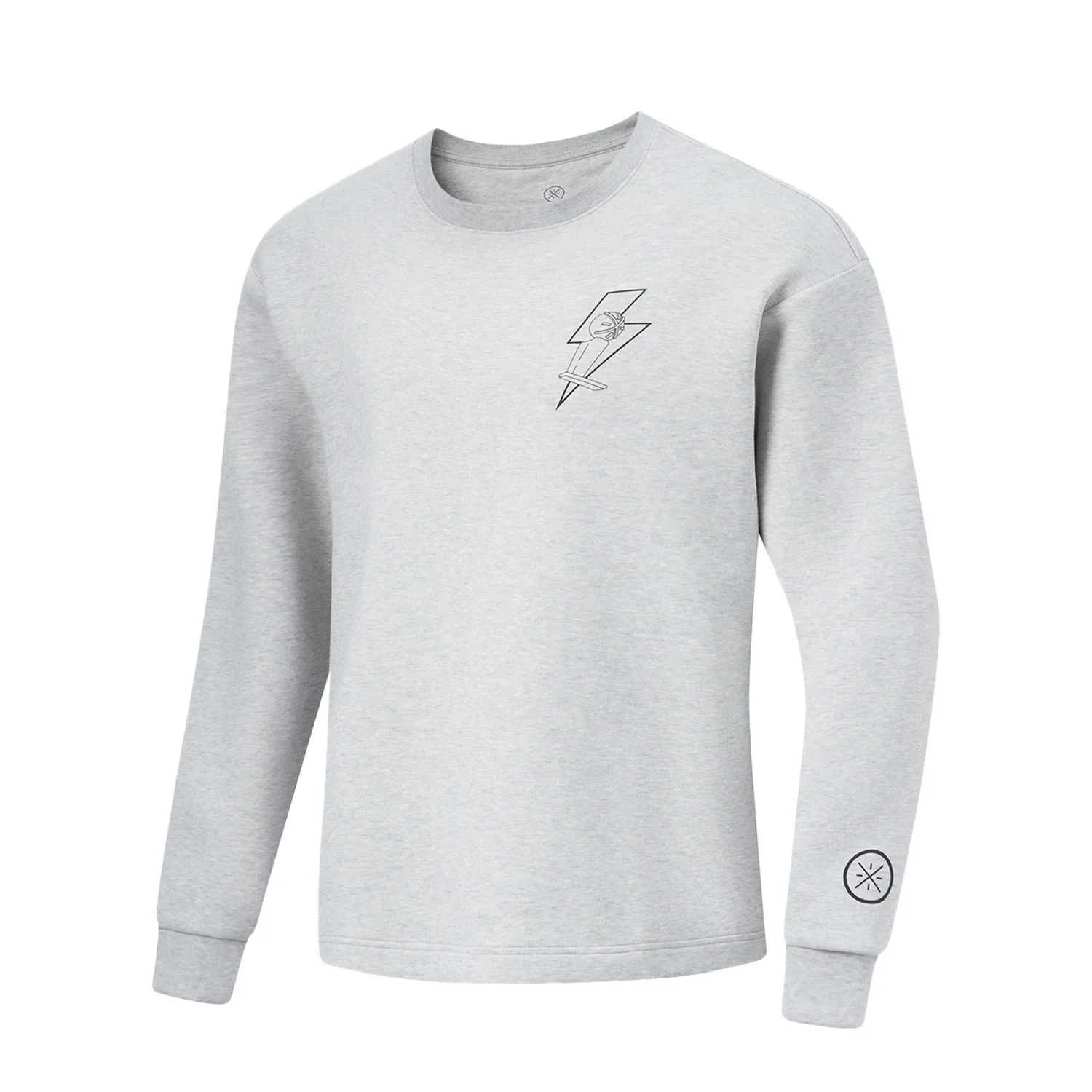 Li-Ning Men Wade Sweatshirt Loose Fit 62%Cotton 35%Polyester 3%Spandex O-Neck Long Sleeve Comfortable Tops Pullover