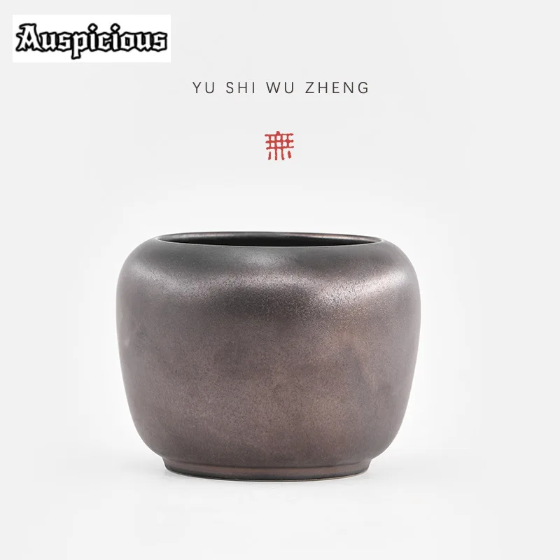 700ml Japanese Iron Glaze Rough Pottery Jianshui Aesthetic Tea Cup Wash Writing-brush Washer Household Chaxi Supplies Ornaments