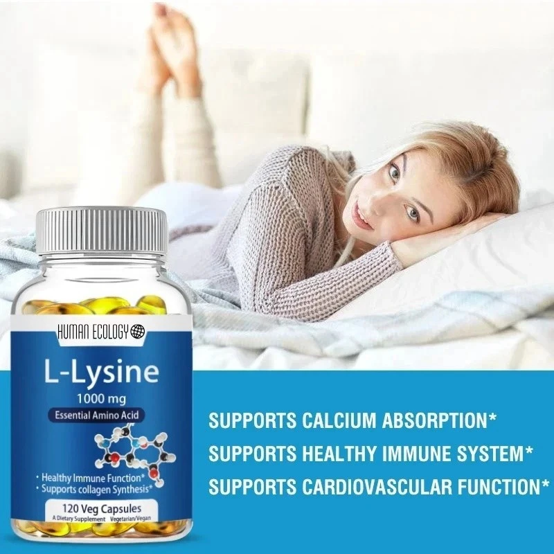 L-lysine 1000mg 120 Tablets Enhances Absorption And Assimilation Promotes Skin And Lip Integrity Collagen Support
