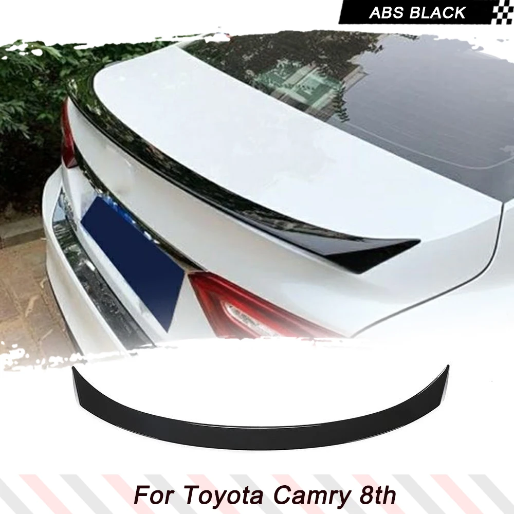 

ABS Glossy Black Rear Trunk Spoiler Wing For Toyota 8th Gen Camry 2018-2022 Car Rear Boot Lid Highkick Spoiler Wing Lip