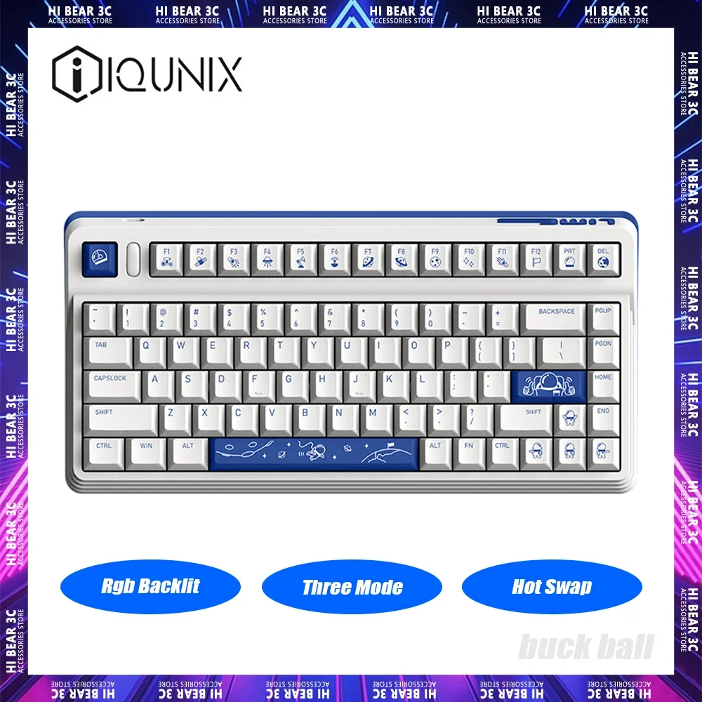 

IQUNIX L80 Wireless Mechanical Keyboard Three Mode Rgb Backlit Hot Swap 83 Keys Gaming Keyboard Pc Gamer Laptop Office Mac Gifts