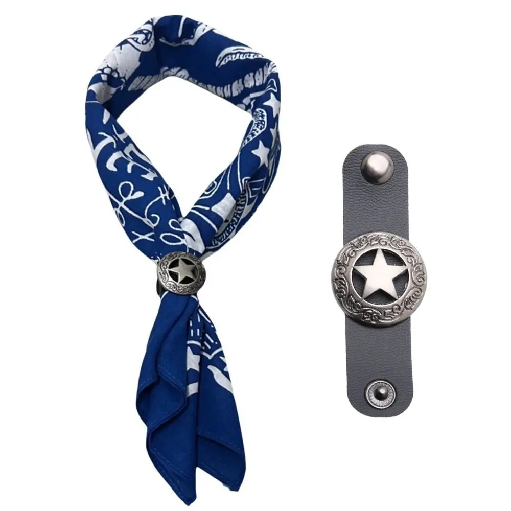 Fashion Oversized Bandana Scarf Western Style With Floral Buckle Hip Hop Head Scarf Cotton Square Scarves Headwear